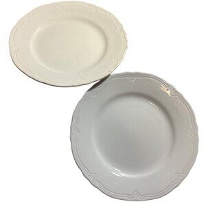 Royal Art Pottery Plates 9" White Scalloped Edge Dinner Plates 9 Inches England